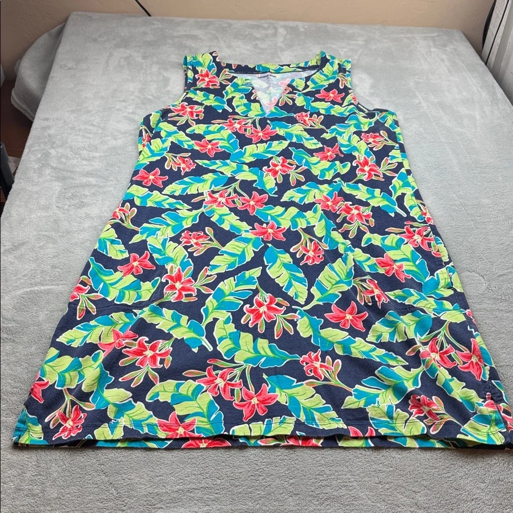 Lands' End Colorful Leaf Print Dress